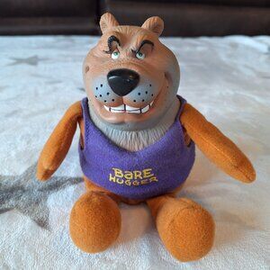 Vintage Applause Bare Hugger Plastic & Plush Bear Doll Tag‎ Says Men Are Animals